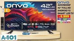 ONVO 42OV6000F 42 İNÇ FULL HD ANDROİD 13 SMART LED TV AKILLI TELEVİZYON